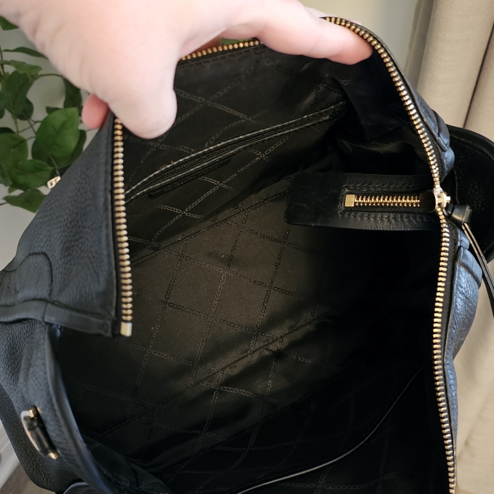 Michael Kors Black Pebbled Leather Satchel - Picture 3 of 9